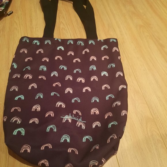 NWOT The Phluid Project Rainbow Black Tote - Picture 1 of 3